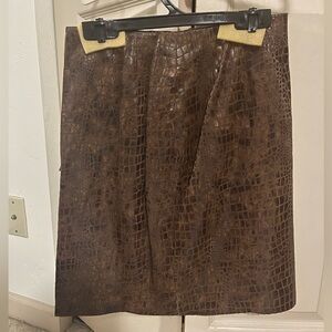 Vintage 1980s Carlisle Brown Suede Skirt